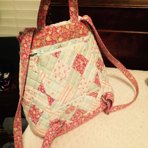 Sold! Bella Taylor Quilted Backpack with Fish - Picture 2 of 4