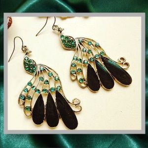 Peacock earrings