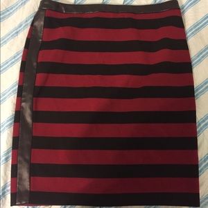 Red and black striped skirt
