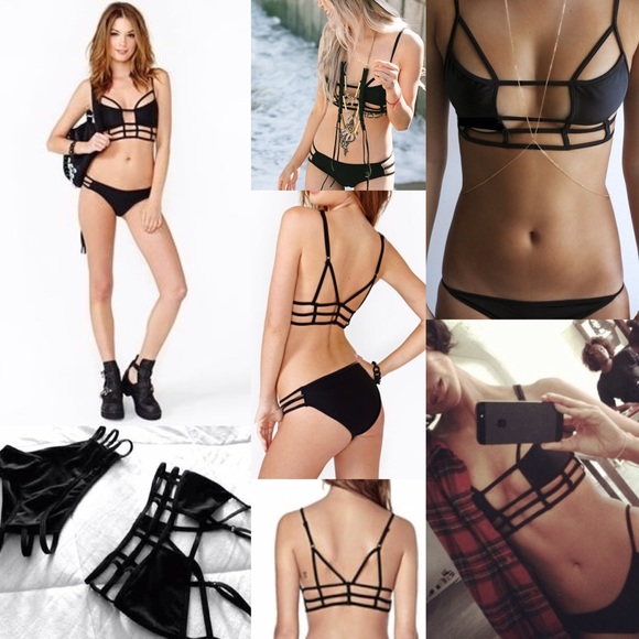 One Teaspoon Eagles Shadow Bikini size S in black