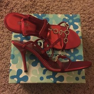 Splash Red Satin Shoes