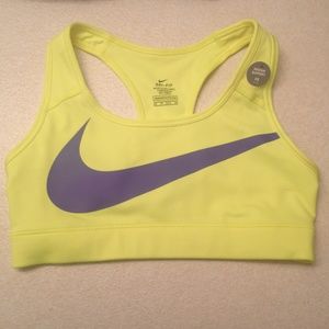 Brand New Volt Nike Pro Bra w/Purple Swoosh