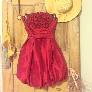 Strapless semi-formal red dress!