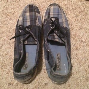 Blue plaid sperrys