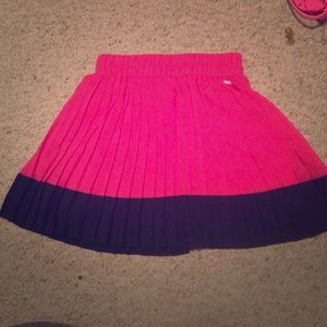 Pleated color block skirt