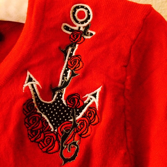 Red nautical cardigan - Picture 2 of 3