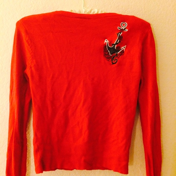 Red nautical cardigan - Picture 3 of 3