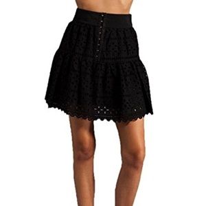 NWT The Reformation eyelet lace skirt black sz S