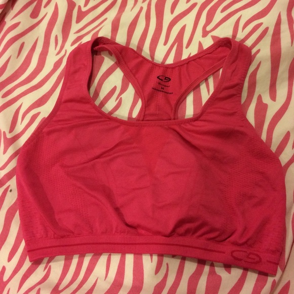 Pink sports bra