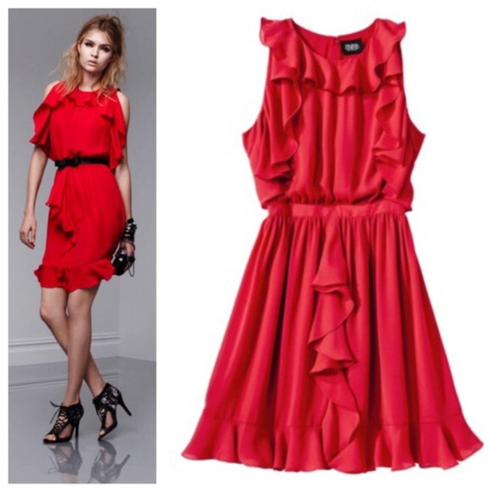 Prabal Gurung X Target red ruffle dress size 2 EUC