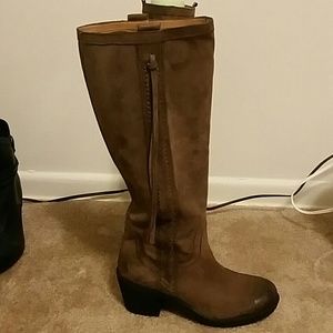 Nine West taupe/grey riding boots