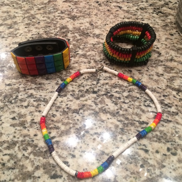 2 bracelets and a necklace