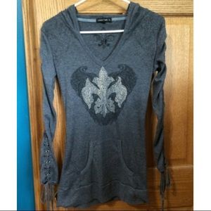 Cute hooded embellished top