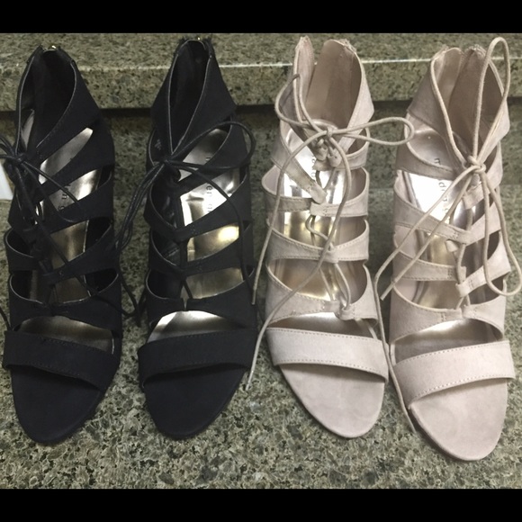 Lace up heels. Nude available only.
