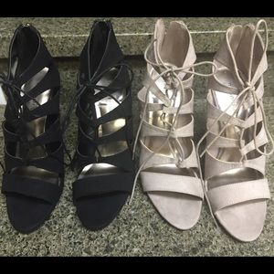 Lace up heels. Nude available only.