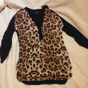 Black and cheetah blouse