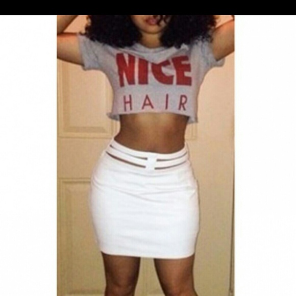 Top with white skirt