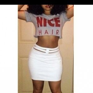 Top with white skirt