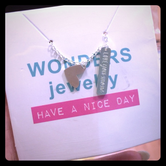 Heart love you more necklace