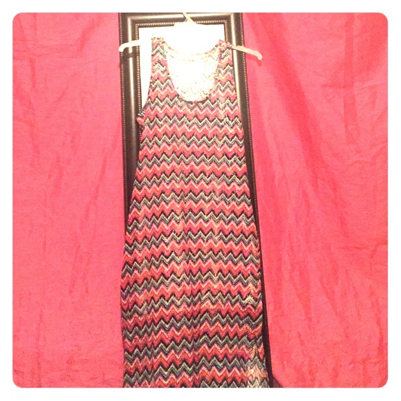 Trendy Multicolored Maxi Dress with Short Split