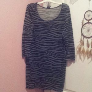 Bodycon Stretch Dress With Zebra Print