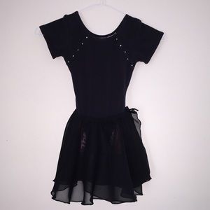 Little girls' ballet leotard and skirt set