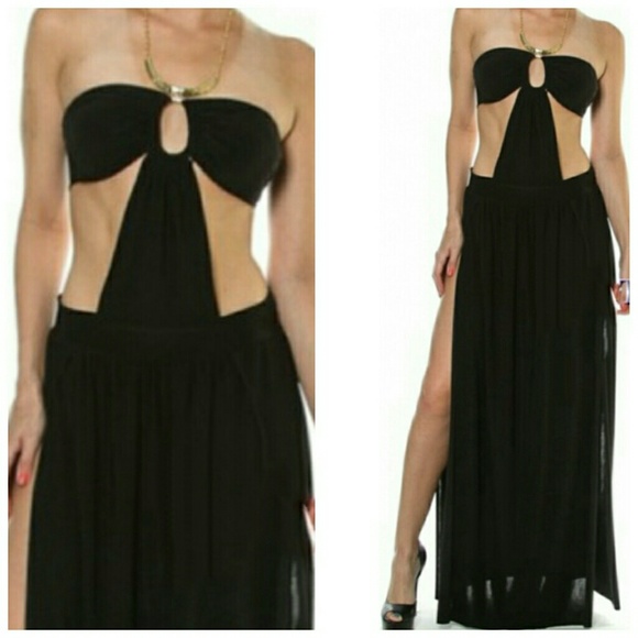 NEW Black Dress with Gold Chain