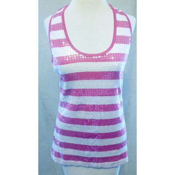 Pretty in Pink and White Tank Top