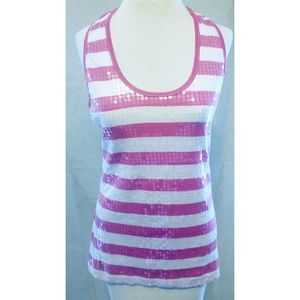 Pretty in Pink and White Tank Top