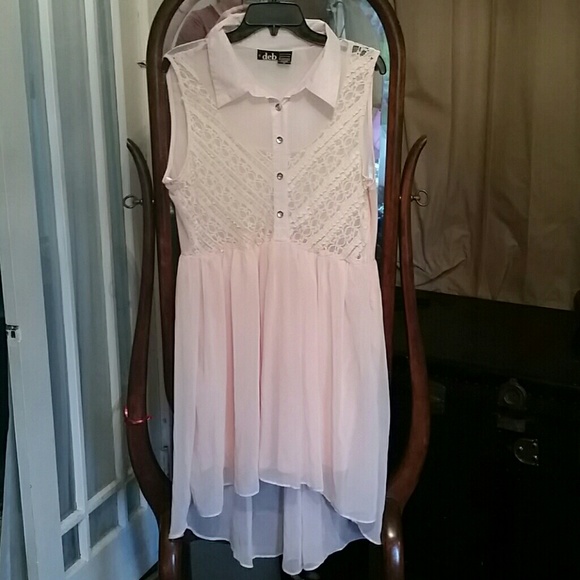 Sz3x pale pink hi-lo dress