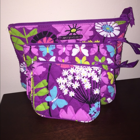 🚫Sold🚫 vera  Bradley Flutterby Cosmetic Trio