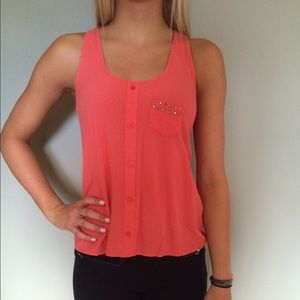 Coral colored shirt