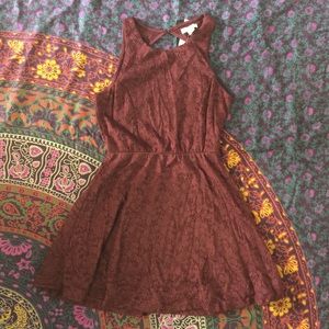 Burgundy dress with cutout