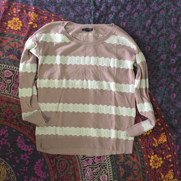 Pink and lace detail sweater