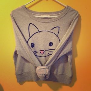 Cropped Cat Sweater