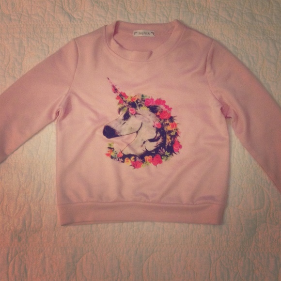 Pink Floral Unicorn Sweater