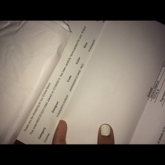 SOLD on tradesy! Brand New Red YSL Clutch - Picture 2 of 4