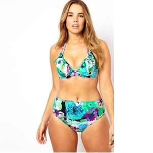 Asos Curve Floral Ruffle Bikini