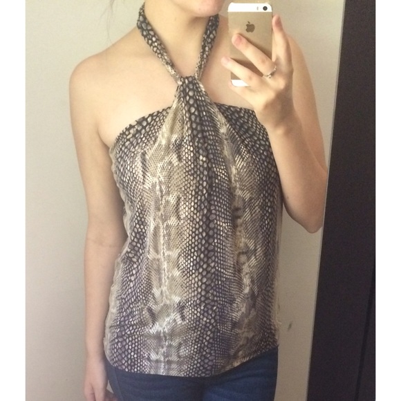 Express Snakeskin Halter Top