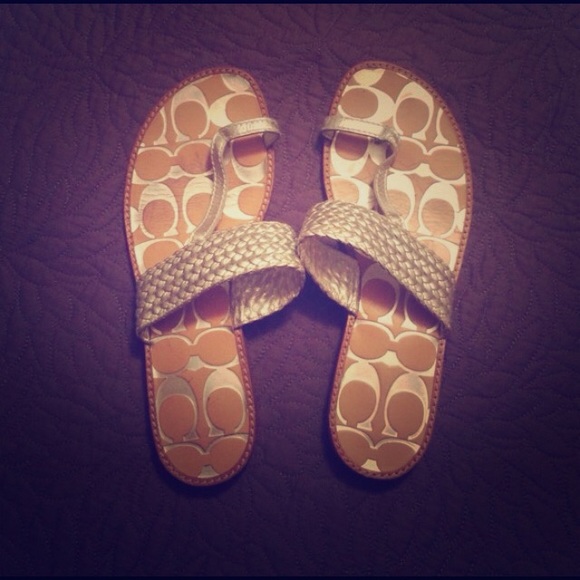 Coach silver gladiator sandals