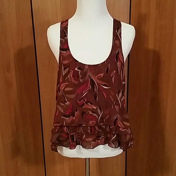 *Sold* Boho floral hi-lo racerback tank