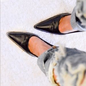 Authentic Black Leather Prada Heels