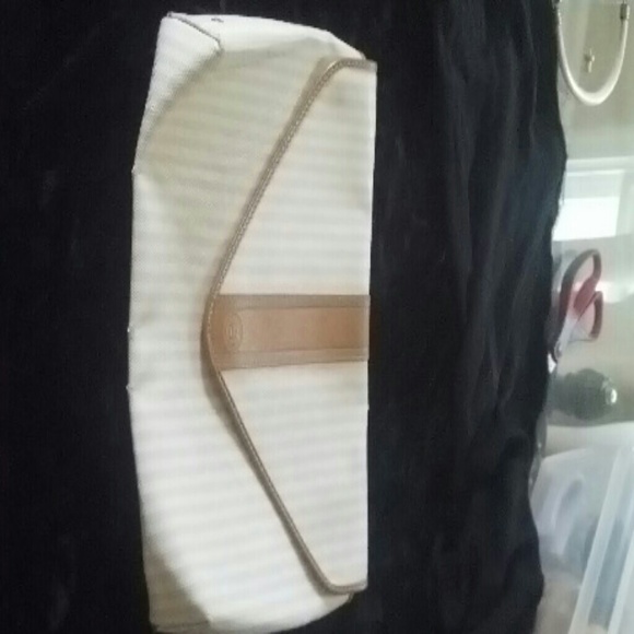 Vintage Fendi  white brown yellow clutch bag