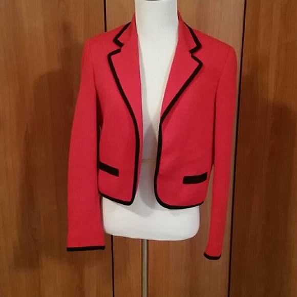 Vintage equestrian style blazer with black piping