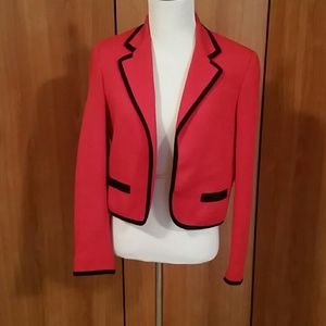 Vintage equestrian style blazer with black piping