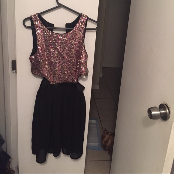 Pink dress with sides cut out