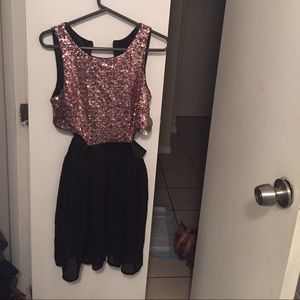 Pink dress with sides cut out