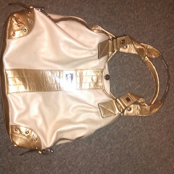 Cream and gold Kathy Van Zeeland handbag
