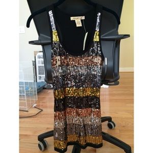 NWT Arden B metallic sequin top
