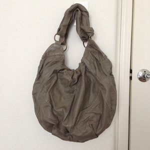 Deux Lux Twist Handle Grey Hobo Tote Shoulder Bag